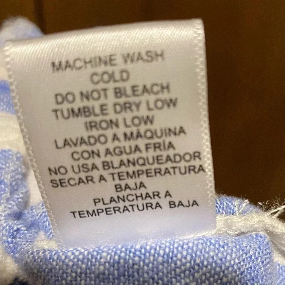 ROMPER linen blend Size M blue/white striped - Picture 7 of 7